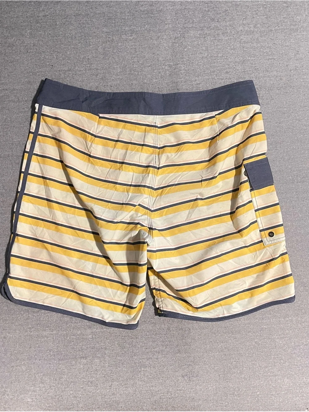 RVCA Men’s‎ Yellow and Gray Striped Boardshorts